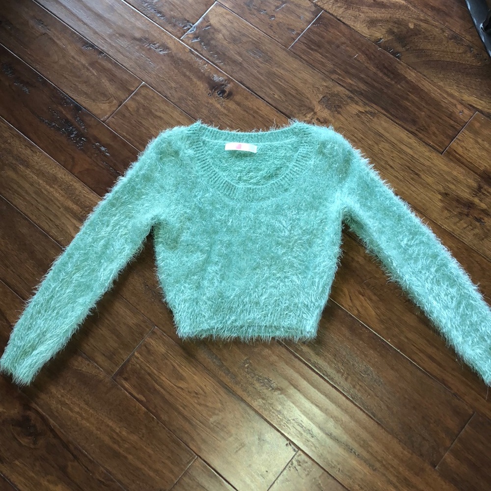 American Apparel Turquoise Fuzzy Sweater